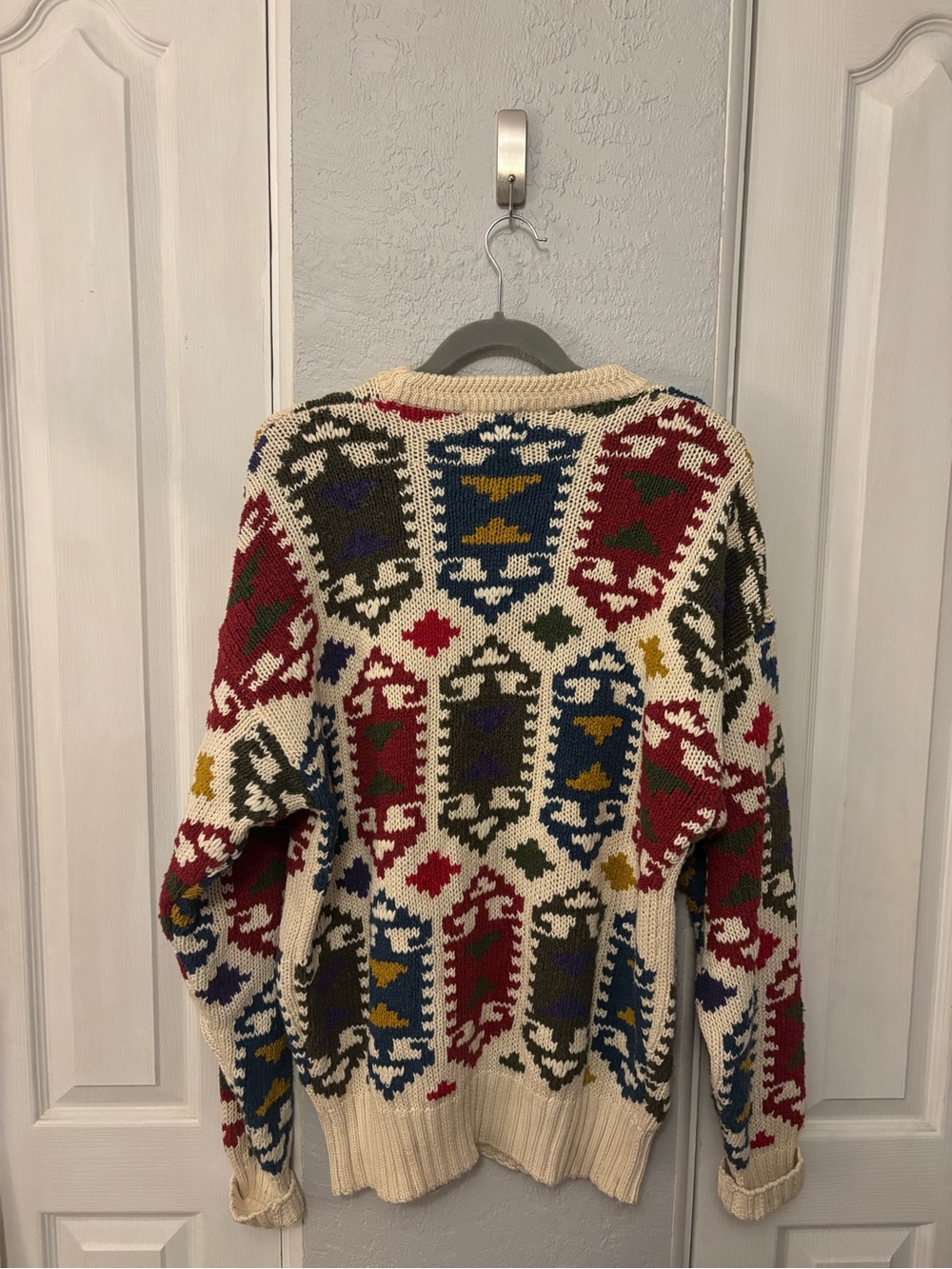 Vintage Boston Traders Men’s XL Heavy Sweater Geometric Pattern - Picture 2 of 3